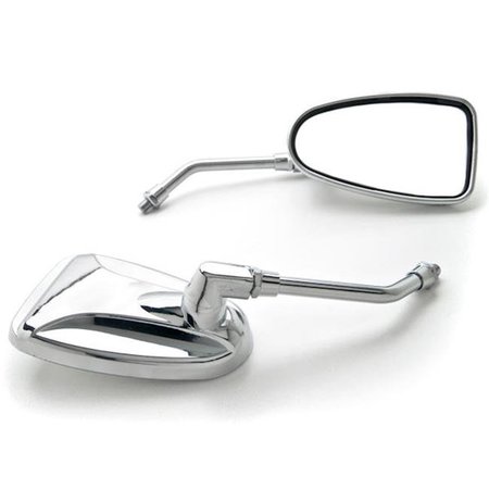 KRATOR Krator SF-MCP037 Universal Motorcycle Cruiser Scooter Moped ATV Mirrors Bolt Adapters; Chrome SF-MCP037